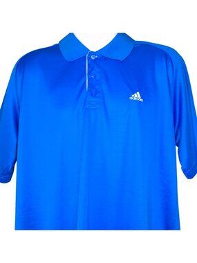 Adidas Climalite Mens Polo Shirt Lightweight L Blue Short Sleeve Golf Casual
